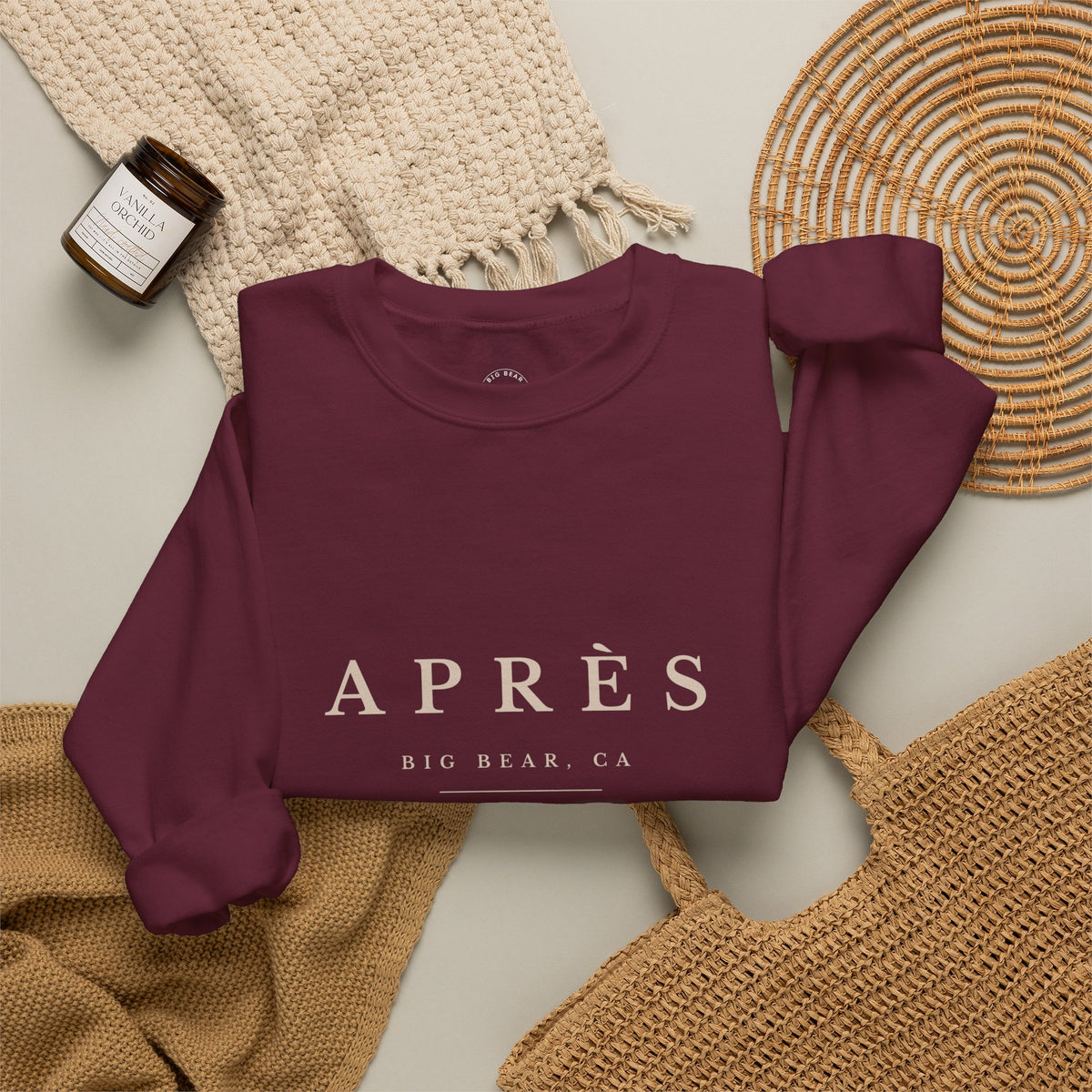Après Crewneck Sweatshirt - Big Bear Lake Ski Lodge Casual Pullover