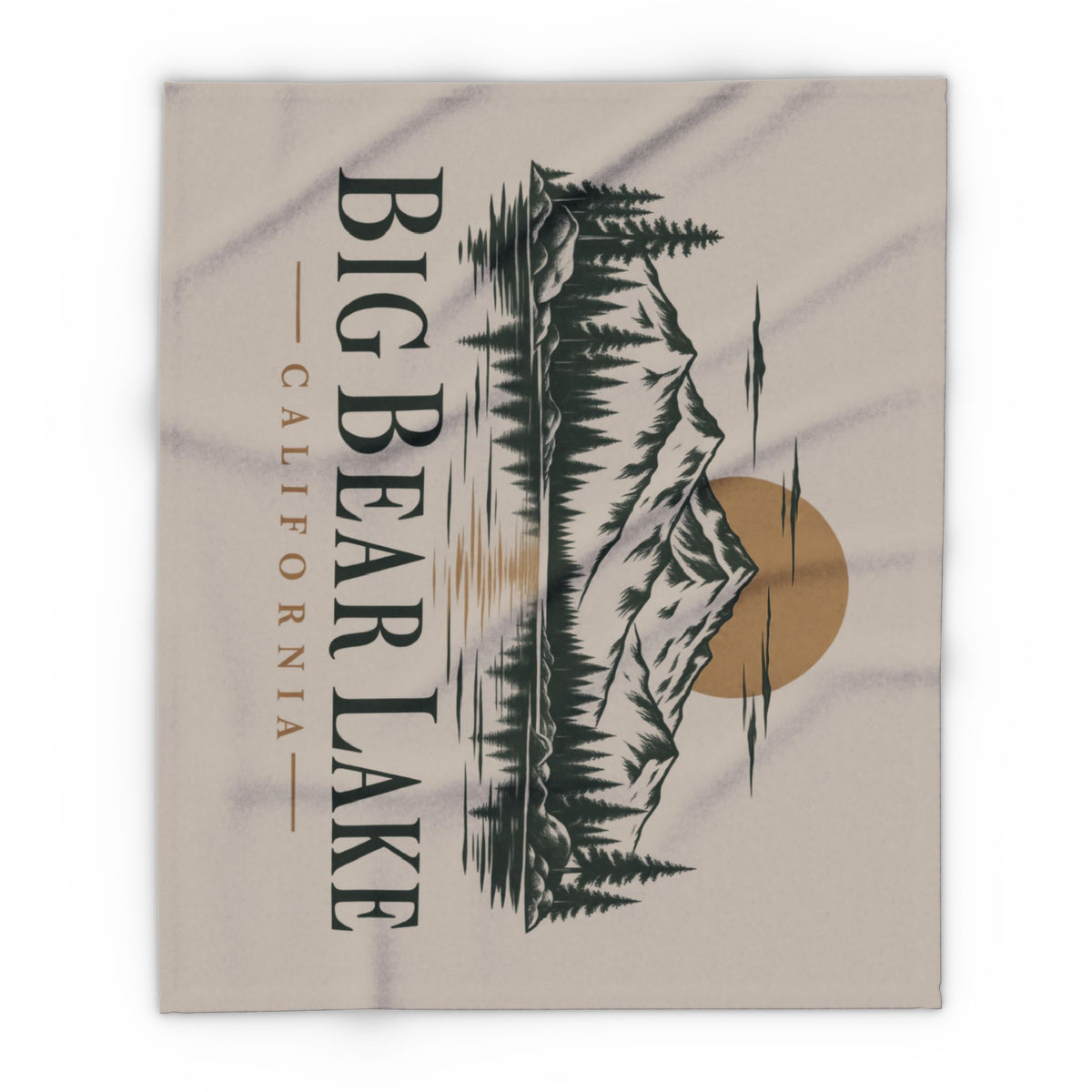 Big Bear Lake Scenic Fleece Blanket - California Mountain & Lake Sunset Throw