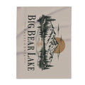 Big Bear Lake Scenic Fleece Blanket - California Mountain & Lake Sunset Throw