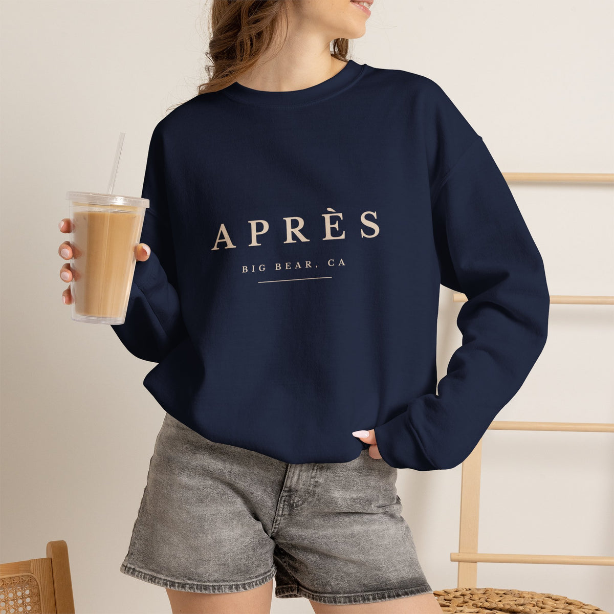 Après Crewneck Sweatshirt - Big Bear Lake Ski Lodge Casual Pullover