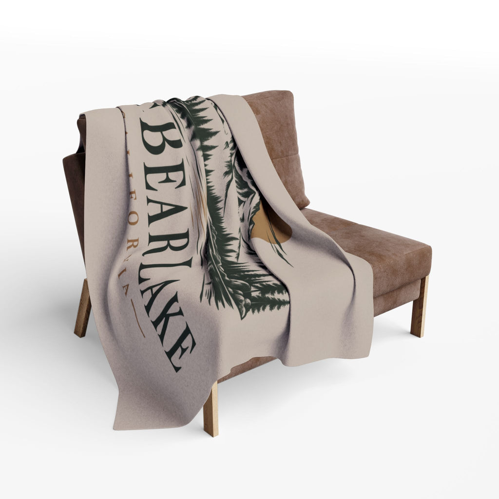 Big Bear Lake Scenic Fleece Blanket - California Mountain & Lake Sunset Throw