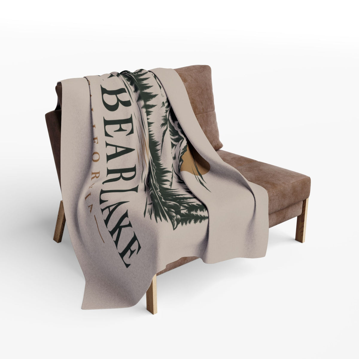Big Bear Lake Scenic Fleece Blanket - California Mountain & Lake Sunset Throw
